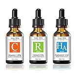 Isner Mile 3 In 1 Naturals Powerful Vitamin C Serum,Retinol Serum’s Antioxidant,Hyaluronic Acid Serum for Face, 3 fl oz.