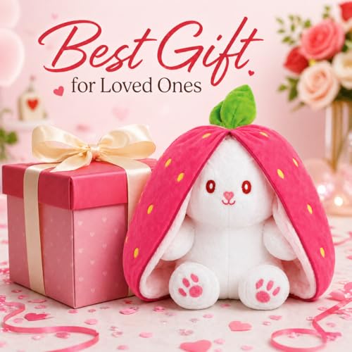 AUDBOT Store AUDBOT Reversible Strawberry Bunny Soft Toy - Image 6