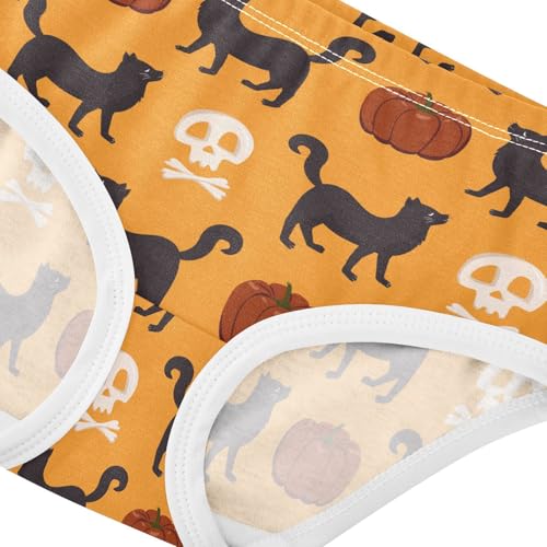Little Girl Underwear Toddler Panties Kids Undies Halloween Cat Pumpkin Soft Cotton Briefs 2T-8Y4