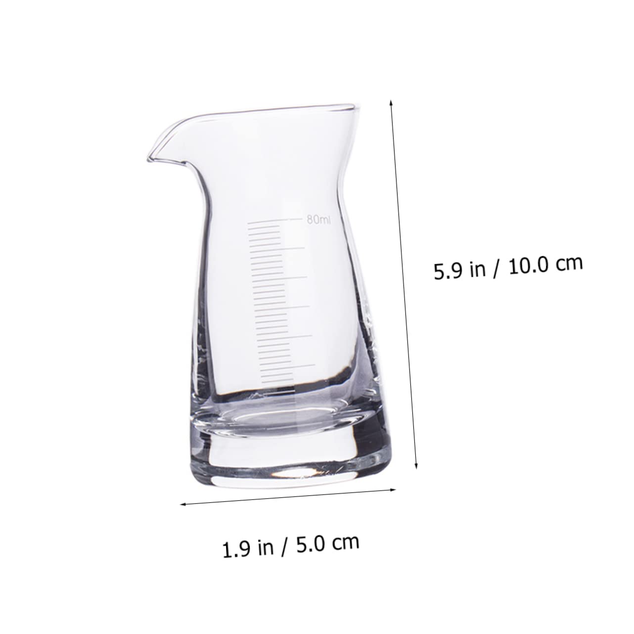 6Pièces Tasses à Mesurer Verre Lignes Échelle pour Cocktails Spiritueux Pichets Doseurs Verre Robustes Transparents