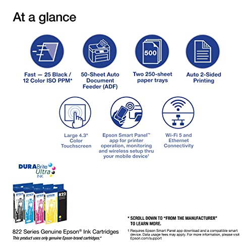 image for Epson Workforce Pro WF-4830 Wireless All-in-One Printer, Auto 2-Sided 