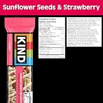 Barres KIND Healthy Snacks, Graines de tournesol & Fraise, Sans gluten, Collations riches en fibres, 5g de protéines, 5 unités