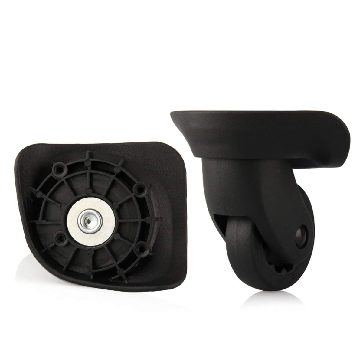 Recambio Ruedas Maletas, Ruedas de Repuesto for reparación de Equipaje, giratorias de 393 Grados con Tornillos, Paquete de 2, Color Negro