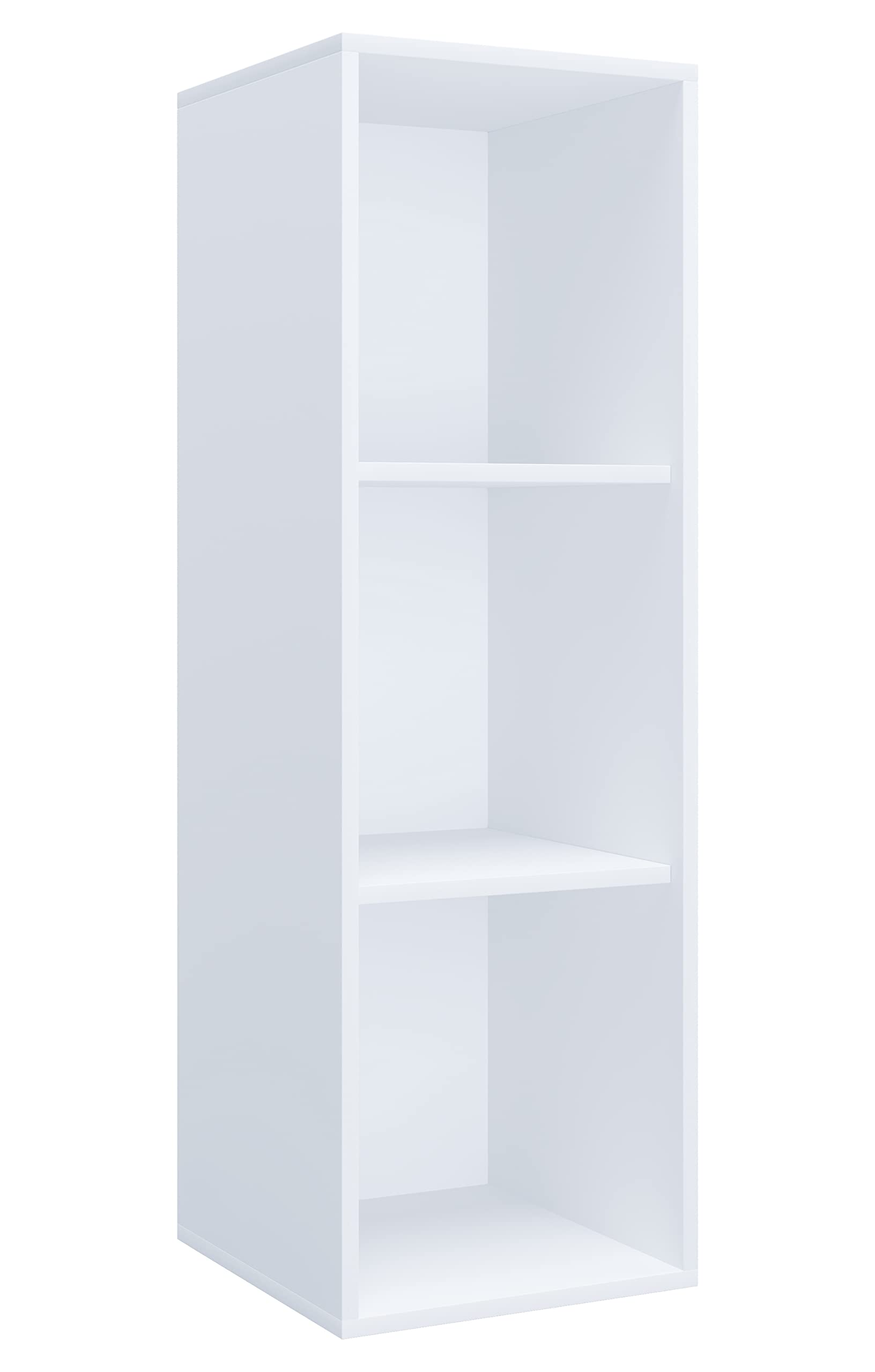 VCM Holzregal stehend | platzsparender Aktenschrank | Maße ca. H. 110 x B. 35 x T. 37 cm | Elegantes Regal | Büroregal – Lona I 3f Weiß