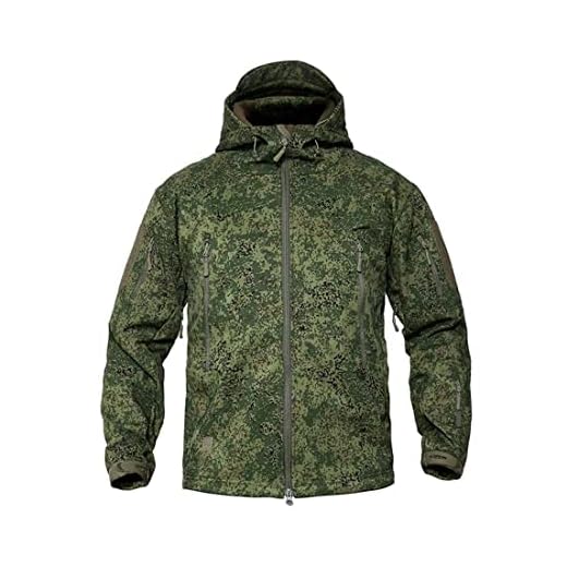 KAROYD Veste tactique russe d'assaut, veste militaire en softshell EMR pour homme, veste tactique imperméable de fantaisie, camouflage vert, L