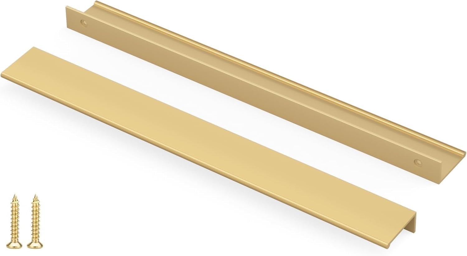 Peaha 5 Pack Kitchen Cabinet Handles 14-15/16" Matte Gold Pulls Edge Pulls