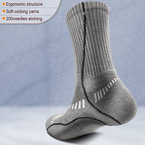 Image of BULLIANT Compression Socks for Men 6Pairs, Athletic Crew Socks Cushioned For Men Sports Running-Arch Support(6Pairs,Shoes Size:Men 11-13)