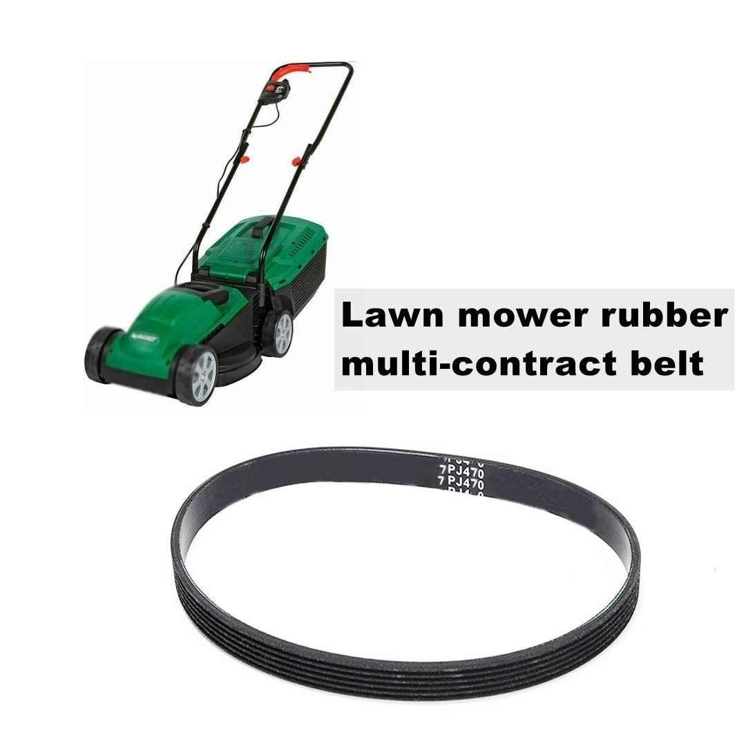 EMSea 2pcs Courroie D'Entraînement 7PJ470 16,3mm Pour Tondeuse Qualcast RM37 - Caoutchouc Robuste