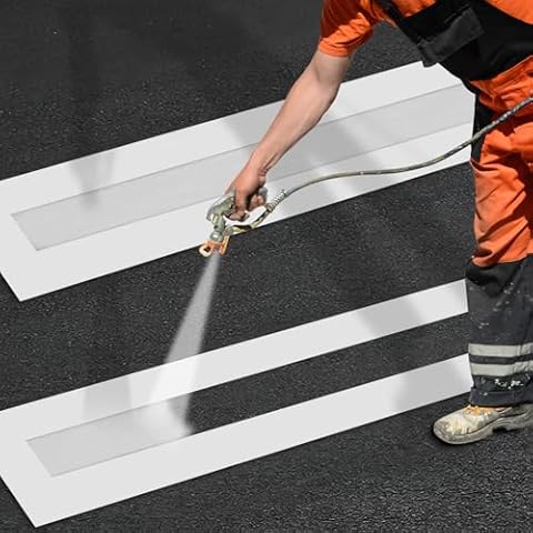 2 Pcs Parking Lot Line Stencil, 4x108 Inch, Reusable Silicone, Foldable Straight Line Stencil, Pavement Stencils for Curbs Parking Lots Asphalt Concrete for Airbrush Spray Paint Cover