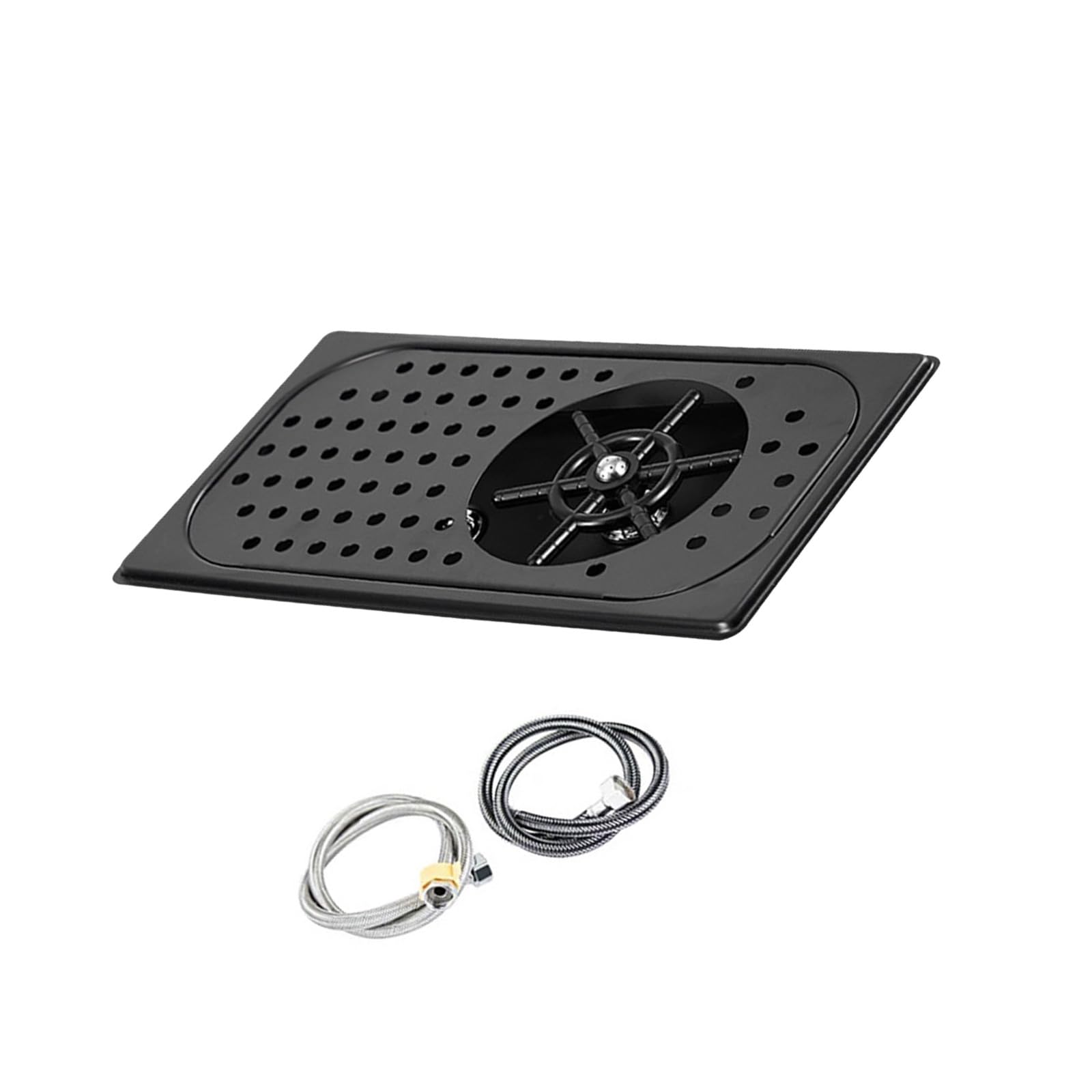 Countertop Cup Draining Tray Stainless Steel Embedded Rinser Insert for Beverage Stations and Coffee Service Areas Cup Rinser Tray Glass Drip Rinse Station Stainless Steel Drain Insert Coffee Counter