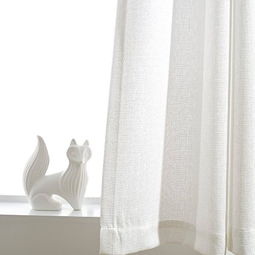 Jinchan JCCARP2-YGTR-3645C01 White Kitchen Curtains Semi Sheer Short Curtains thumb #5