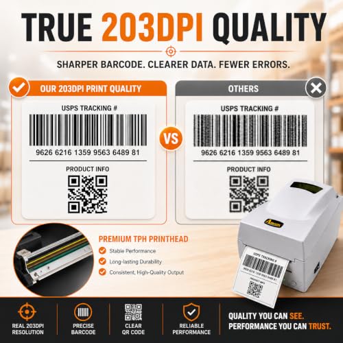 Image of ARGOX OS-214plus Pro 4 inch Thermal Transfer Shipping Label Printer, 4x6 Barcode & Product Label Printer for Small Business, Custom Ribbon Printing & Packaging Labels, 203 DPI, USB, RS-232