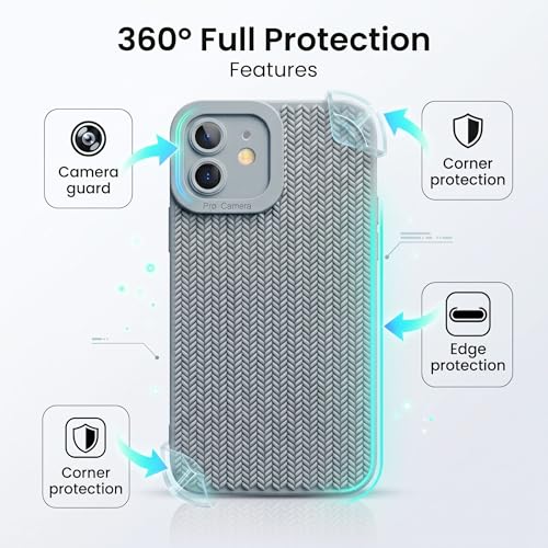Image of amazon basics Luxury 3D Knitted Texture Soft Silicone Back Cover for iPhone 11 | Slim Fit Shockproof Case with Camera Protection & Non-Slip Grip - Blue