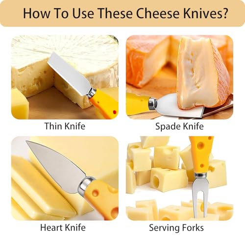 MAXBROTHERS Cheese Knife Set, 5-Piece Stainless Steel Cheese Slicer Cheese Fork Cheese Spatula with Featured Handles, Multiple Occasions - Image 5
