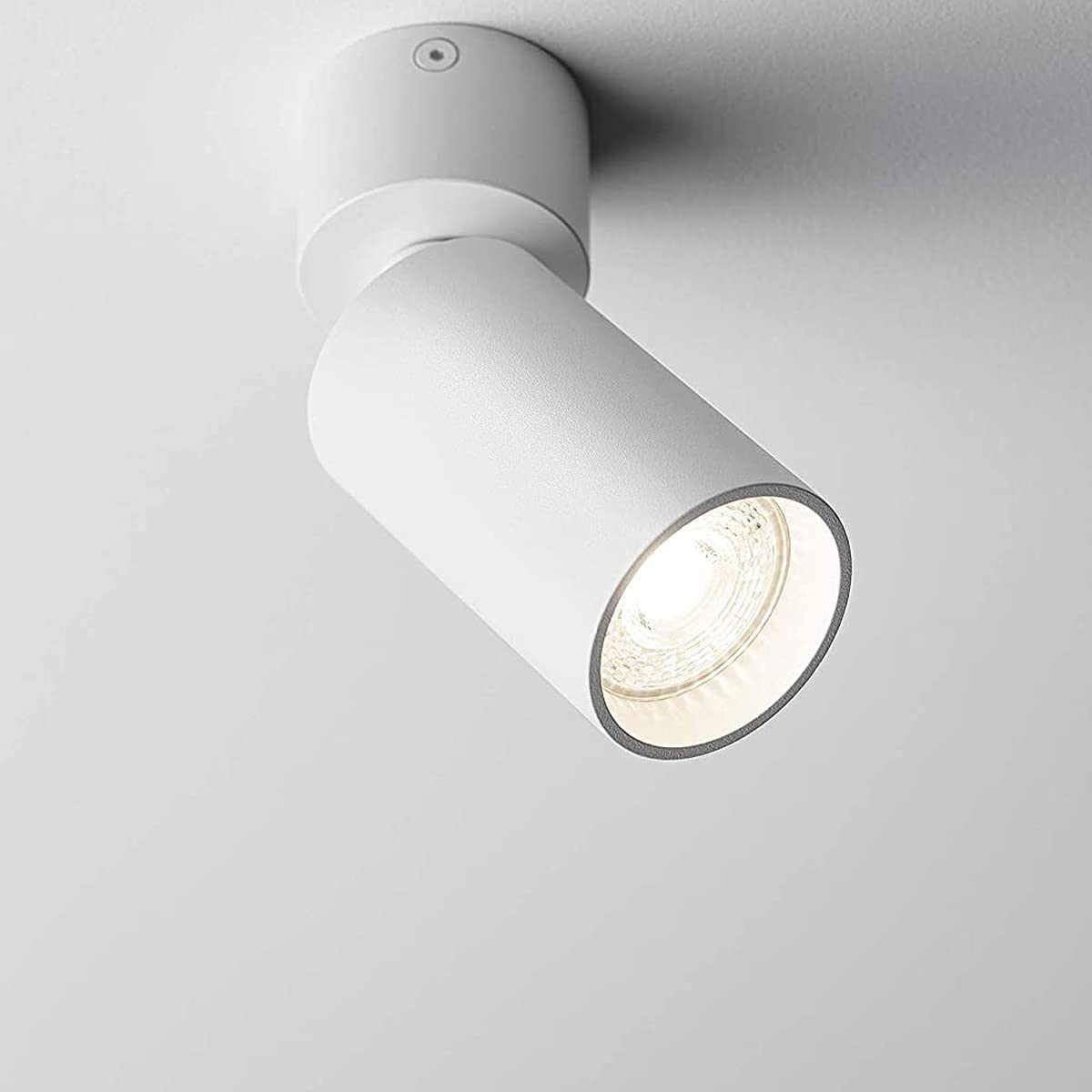 Cgc Lighting White Ceiling Downlight Spot Down Light Round Cylinder Spotlight Surface Mount Adjustable Head (, Small)