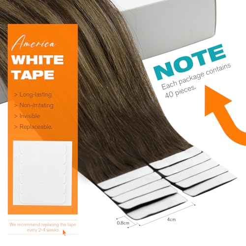 Image of Sunny Hair Tape in Hair Extensions Dark Brown Balayage Blonde 60g 40PCS