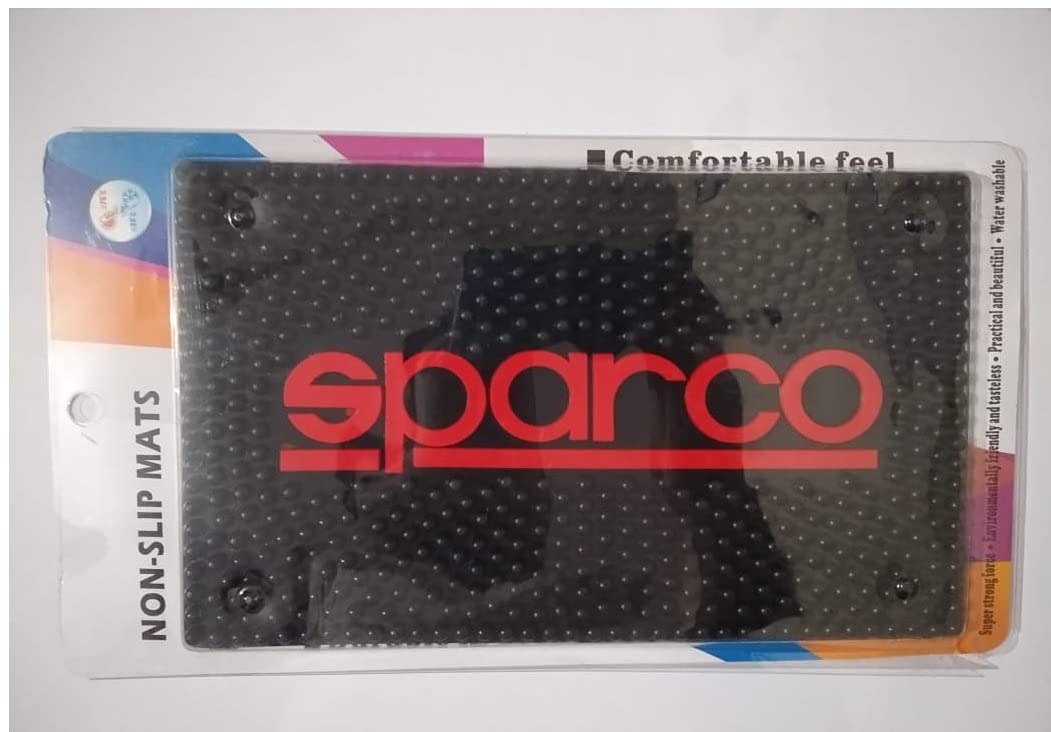 Autofetch Silicon Rubber Dotted Extra Thick Sticky Anti-Slip Gel Universal Non-Slip Car Dashboard Mat (Black And Red) for Tata Buzzard