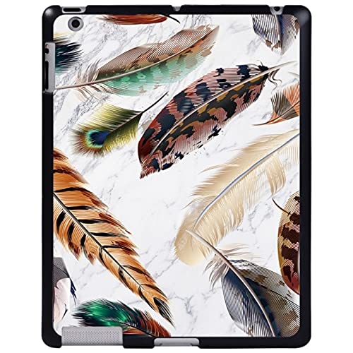 TATUE - Tablets & e-Books Case - For 2/3/4 retina display - tablet PC Plastic Feather pattern Slim Stand Case Cover (multi colored)