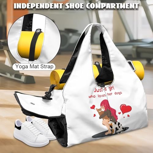 Gym Bags for Women Cat Gym Bags with Shoe Compartment, Yoga Mat Carrier, Double Zipper Mini Gym Bag for Running Swimming Pilates4