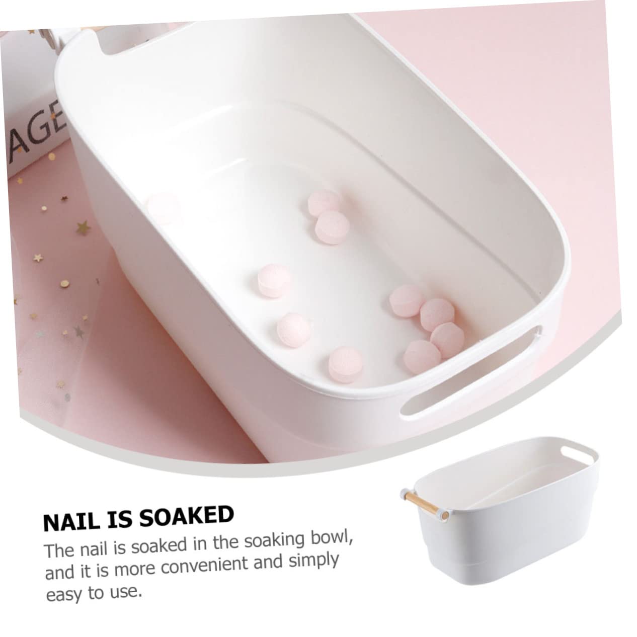 1PC Japanese Style Hand Soak Bowl for Nail Art Durable Manicure Tool for Home Salon Use for Soaking Nails and DIY Manicures