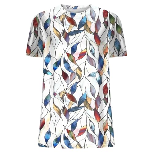 2025 Summer Casual Tops Cute Puff Short Sleeve Floral Shirts Trendy Round Neck Boho Blouses Clothes3