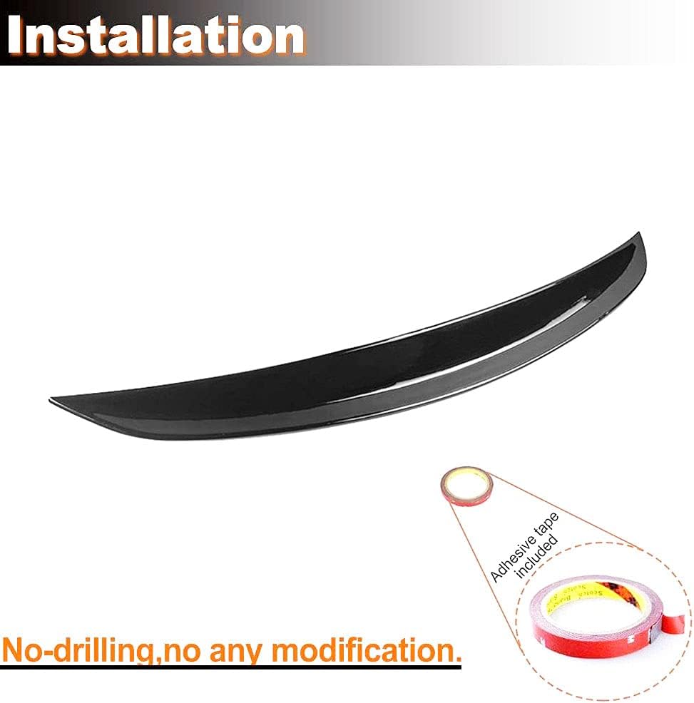 Glossy Black Rear Trunk Spoiler Fits for Mercedes-Benz A-Class W177 A180 A200 A35 A45 AMG A180 A160 A220 A250 2019-2021 ABS Material Car Rear Boot Lid Highkick Spoiler Wing Lip