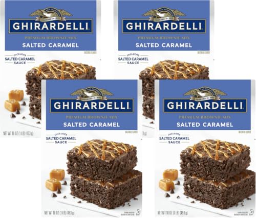 Image of Ghirardelli Premium Brownie Mix Salted Caramel, 16 OZ (Pack of 4)