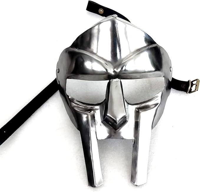 Mask Mf Doom Gladiator Mask Villain 18g Mild Steel Face Armour Medieval Hand-Forged Doom | Metal Full Face Wearable Unisex Halloween Costume | Villian Look Cosplay