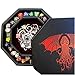 Fantasydice - Thulhu Tome-RED Storage e Rolling Tray - Octagon da 20 cm con area lunga e lunga durata, 5 set (set da 7 dice standard/standard) per tutti i tablet RPG