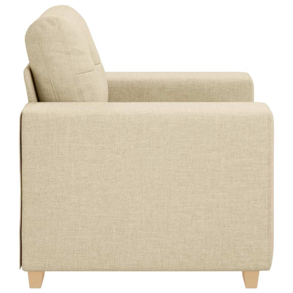 Poltrona divano in tessuto crema 60 cm, poltrona relax con morbida imbottitura, poliestere resistente, struttura in compensato, per soggiorno, camera da letto, portata 110 kg
