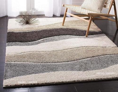 Image of Shaggy Carpet for Home 8X10 FEET Ultra-Soft, Thick, and Stylish Shag Texture Ideal for Living Room, Bedroom, or Office - Easy to Clean and Perfect (Multi Color)