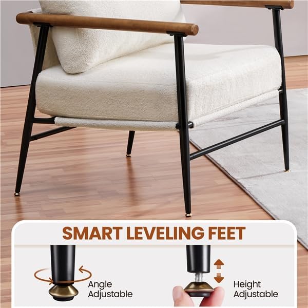 Sillón Lounge Tela Boucle Marfil 2 Piezas miniatura 7