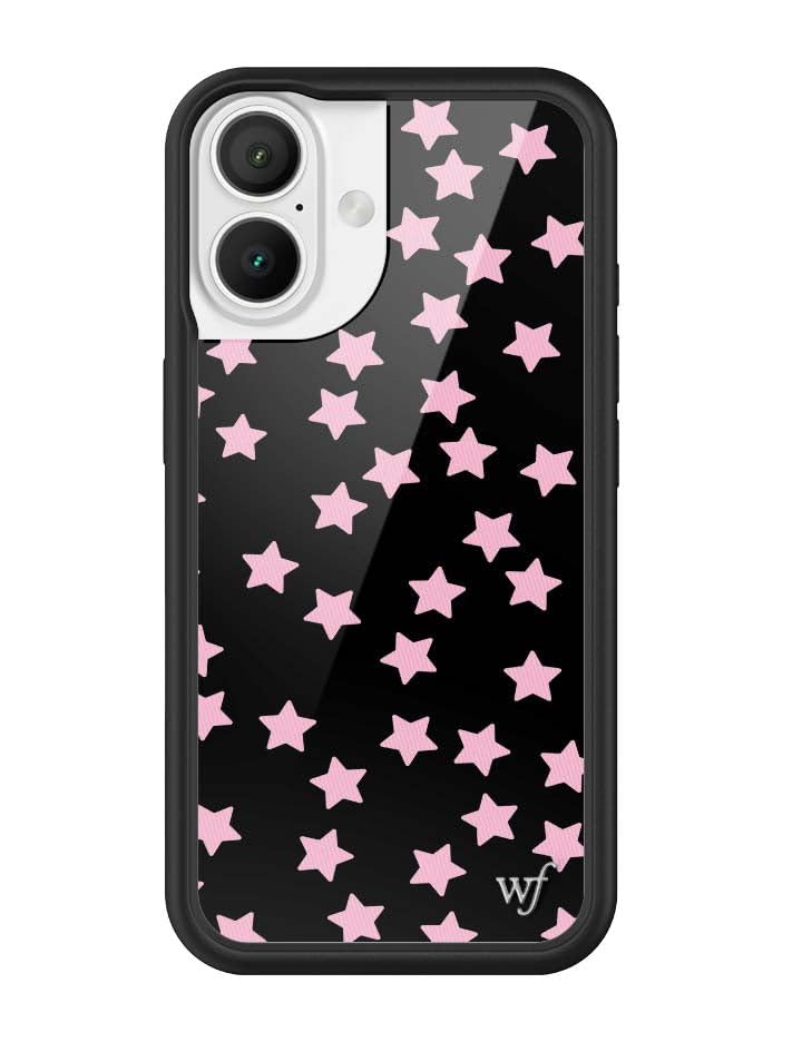 Image of Wildflower Cases - Compatible with iPhone 16 | Protective Black Bumper, 4ft Drop Test Certified, Women Owned Small Business | Pink Trendy y2k Alt Girl Super Cute Star
