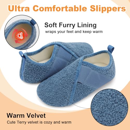 Besroad House Slippers for Women Men Comfy Barefoot Slippers Sock Furry Slip On House Shoes with Soft Rubber Sole for Bedroom Home Travel Yoga2