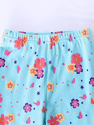 Girls Pajama Set, 4-Piece Cotton Pajamas Short Summer PJs Kids Sleepwear3