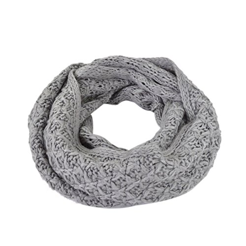 Solid Color Winter Cross Diamond Knit Infinity Loop Circle Scarf - Diff Colors
