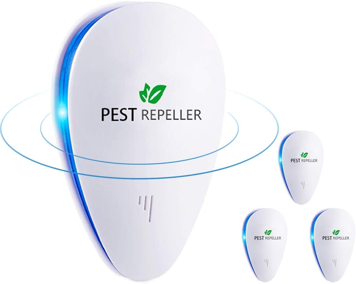Antizanzare Ultrasuoni,Repellente ad Ultrasuoni Elettromagnetico Efficace, Repellente per Zanzare,Topi,Formiche,Mosche, Ragni,Scarafaggi-100% Professionale ed Efficace (Pacchetto di 4)