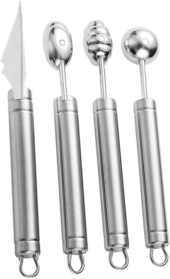 4pcs Fruit Tool Melon Baller Scoop Fruit Ball Spoon Ice Cream Digging Ball Spoon Watermelon Scooper Berry Scoop