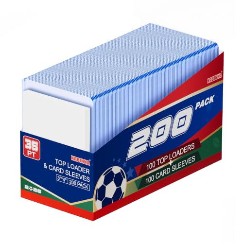 Image of Kabinka 200 Card Sleeves Top Loaders for Cards,3 inchx4 inchBaseball Card Protector | Standard Size Trading Hard Plastic Card Holder for Sports, Football, TCG Cards(100 Hard Sleeve + 100 Soft Sleeve)