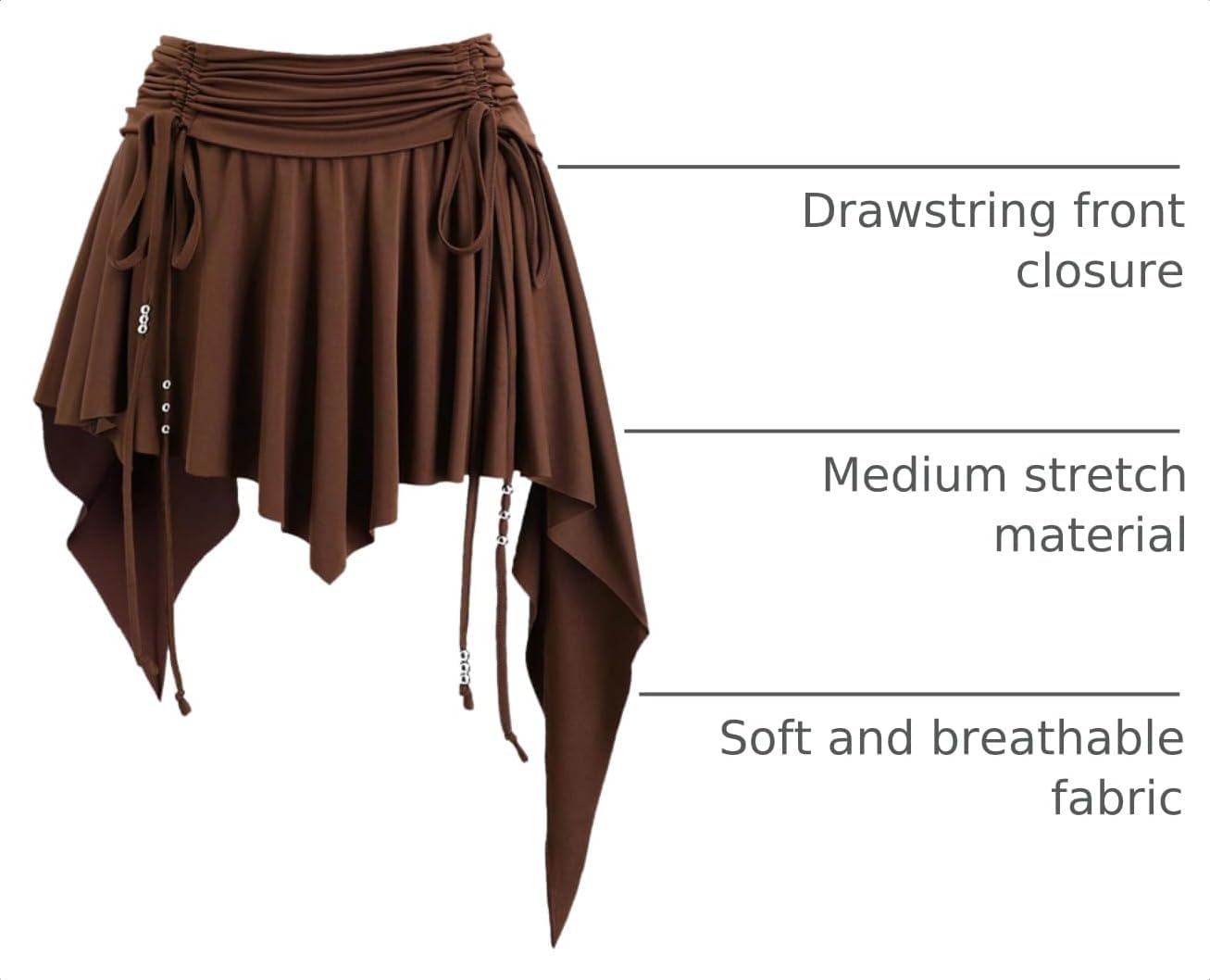 Milumia Women's Ruched Asymmetrical Mini Skirts Y2k Pleated Short Skirt
