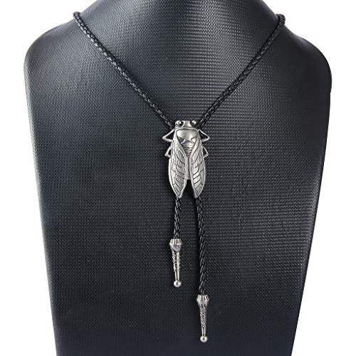 Image of Jeilwiy Bolo Tie for Men Western Cowboy Tie Necklace Gold Bolo Tie Leather Necktie Halloween Tie Accessories for Women