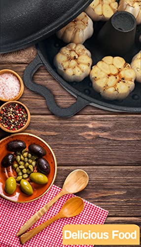 Afoofa Large Garlic Roaster, Cast Iron Garlic Roaster For Oven Grill, Garlic Presses Cast Iron Skillets Pan For Garlic Baker, Bbq Roasted Garlic Cooker For Kitchen, Cast Iron Large Baked Potato Cooker #TOP3