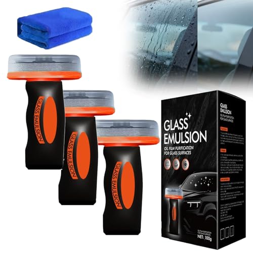 Nimes Pro Auto Glasreiniger,Glass Emulsion Cleaner,Windscreen Cleaner,Beseitigt Ölfilme Windschutzscheiben Und Autofenstern,Verbessert Sicht Und Fahrsicherheit (3pcs)