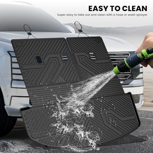 Image of LASFIT Cargo Mats for Hyundai Palisade 2026 | All Weather TPE Custom Fit Cargo Trunk Mat & Backrest Mats Accessories, Black