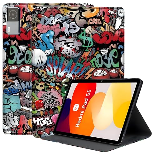 Image of ProElite Book Cover Case for Redmi Pad SE 11 inch Cover, Smart flip case Book Cover for Redmi Pad SE 11 inch Tablet [Auto Sleep Wake Feature], Hippy