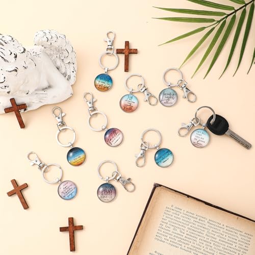 Image of Fumete Christian Keychain Bulk Bible Verse Religious Scripture Quote Inspirational Key Rings Gift for Women Men Church Pastor