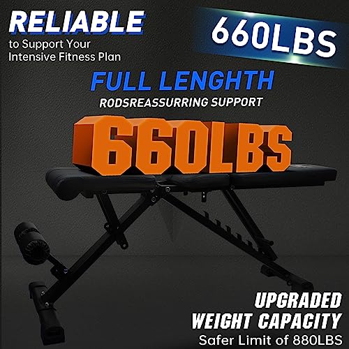 Weight Bench Adjustable Strength Training Workout Benches Foldable Work Out Incline Bench Set For Home Gym Weight Lifting Dumbbell Exercise Full Body Workout With Resistance Rope #TOP5