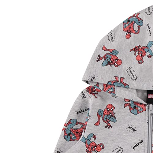 Marvel Boys Toddler Spiderman Hoodie - Spiderman, Ironman, Captain America & Hulk Toddler Boys Zip Hoodie Comics (Heather, 5T) #TOP2