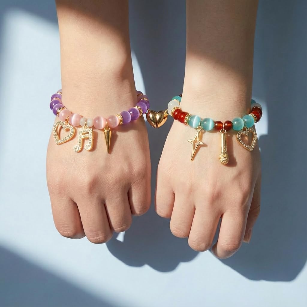 KPop Bracelets, Magnetic Heart Matching Friendship Bracelet Set, Trendy Stuff for Teen Girls, Birthday Gift for Girls Teens, Kpop Idol Fan Jewelry