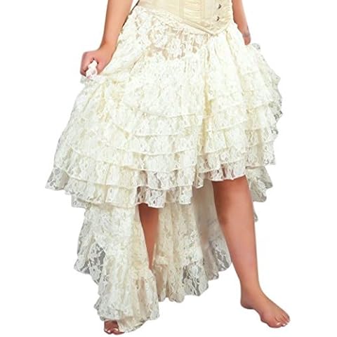 Burleska Women's Amelia Steampunk Skirt (M/L, Cream Lace) Cover